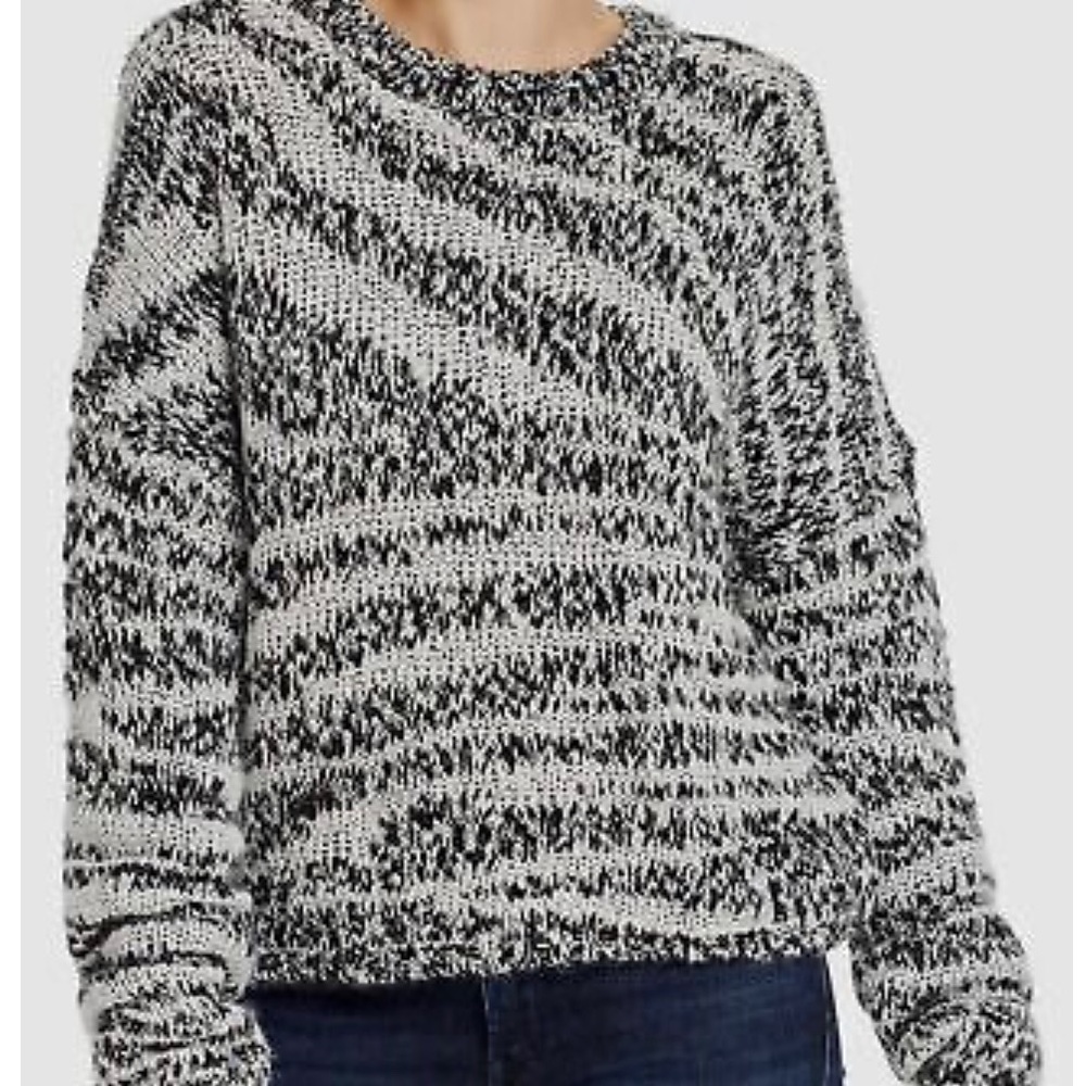 Current/Elliott The Cybill Wool Blend Zebra Stripe Sweater NWT Size 0 XS